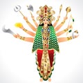 Vector Illustration of goddess Durga Royalty Free Stock Photo