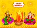Goddess Lakshmi and Lord Ganesha for Happy Diwali festival holiday