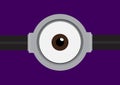 Vector illustration of goggle with one eye on purple Royalty Free Stock Photo