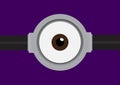 Vector illustration of goggle with one eye on purple