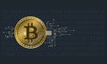 Gold Bitcoin Icon, crypto currency, young currency, with effect digitization, as electronic investment busine