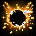 Vector illustration of the gold coins blast