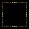 Vector illustration of gold colored frame banner on black background Royalty Free Stock Photo