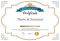 Vector illustration of gold detailed certificate