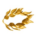Vector illustration of a gold laurel wreath award Royalty Free Stock Photo