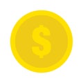 Vector illustration gold money. Gold dollar. Golg money. Gold payment. Gold monet. Luck. Flat design. EPS 10