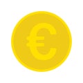 Vector illustration gold money. Gold euro. Golg money. Gold payment. Gold monet. Luck. Flat design. EPS 10