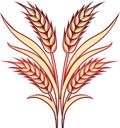 Gold ripe wheat ears as logo or icon template Royalty Free Stock Photo