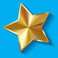 Vector illustration of gold shiny Bethlehem star on a blue background