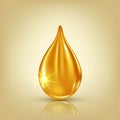 Vector illustration of a golden drop of oil