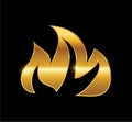 Golden Fire Logo Vector Icon