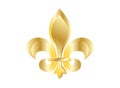 Vector illustration of golden fleur de lis Royalty Free Stock Photo