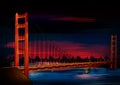 Golden Gate Bridge world famous historical monument of San Francisco Royalty Free Stock Photo