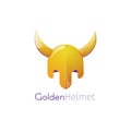 Vector illustration of a Golden helmet with horns