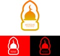 golden mosque with two color choice logo