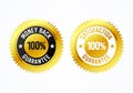 Vector Illustration golden 100% money back and satisfaction guarantee label medal