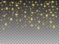 Vector illustration golden objects falling stars