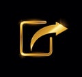 Golden Share Arrow Vector Sign