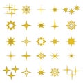 Vector illustration of golden sparks elements and symbols