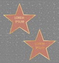 Vector illustration of golden stars, walk of fame famous people, Hollywood actor star concept.