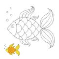 Vector illustration of goldfish for toddlers