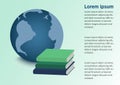 Planet Earth with books. Knowledge ideas concept