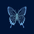 Vector Illustration Of Gradient Butterfly On Blue Background