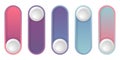 Vector Illustration of Gradient UI Toggle Switches with On or Off States. Essential Control Buttons for Modern Web and Mobile Apps Royalty Free Stock Photo