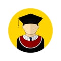 Vector illustration of the graduate avatar icon