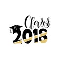 Vector illustration of a graduating class in 2018. Graphics elements for t-shirts, and the idea for the badge or sign Royalty Free Stock Photo