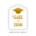 Vector illustration of a graduating class in 2018 graphics gold Royalty Free Stock Photo