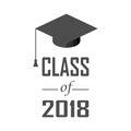 Vector illustration of a graduating class in 2018 graphics gold Royalty Free Stock Photo