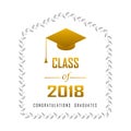 Vector illustration of a graduating class in 2018 graphics gold Royalty Free Stock Photo