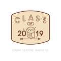 Vector illustration of a graduating class of 2019