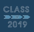 Vector illustration of a graduating class of 2019 Royalty Free Stock Photo