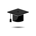 Vector illustration of graduation cap icon, education cap. Academical hat vector icons isolated. Royalty Free Stock Photo