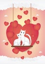 Cute cartoon,Animal Love and Valentine`s day.