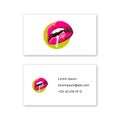 Vector lips in graphic style . Editable illustration