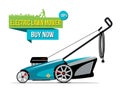 Vector illustration of grass-cutter with electric lower mower