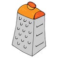 Grater icon. Vector illustration of a grater. Hand drawn grater for vegetables