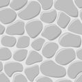 Vector illustration of gray cobblestone seamless background.