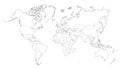 vector illustration of gray colored world map with political borders Royalty Free Stock Photo