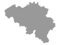 Gray Map of Belgium on White Background Royalty Free Stock Photo