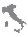 Gray Map of the Regions of Italy