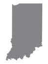 Gray Map of the USA State of Indiana