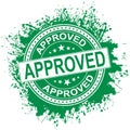 Vector illustration of green approved stamp concept Royalty Free Stock Photo