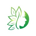 Green Beauty and Leaf Logo Sign