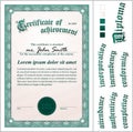 Vector illustration of green certificate.