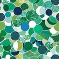 Vector illustration, green eco friendly mosaic symbol seamless pattern with abstract nature shapes, Royalty Free Stock Photo