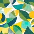 Vector illustration, green eco friendly mosaic symbol seamless pattern with abstract nature shapes, Royalty Free Stock Photo